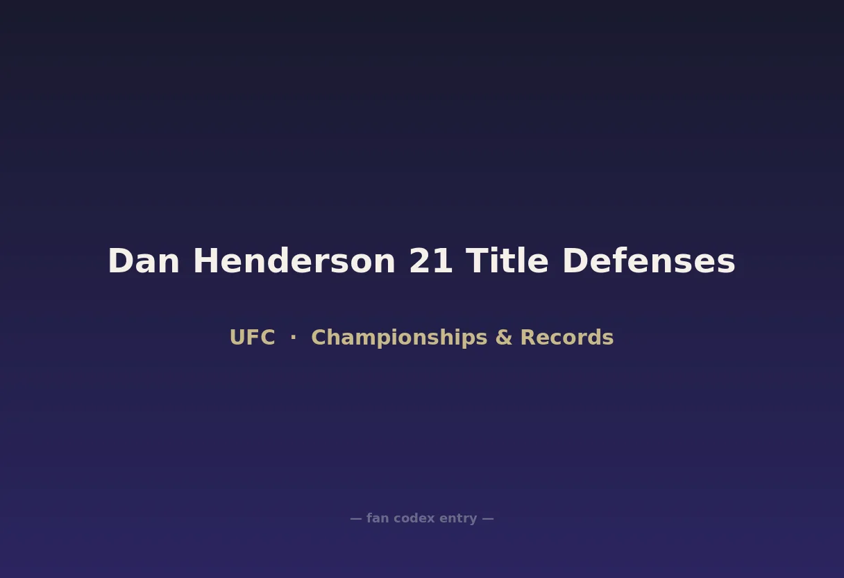 Dan Henderson 21 Title Defenses