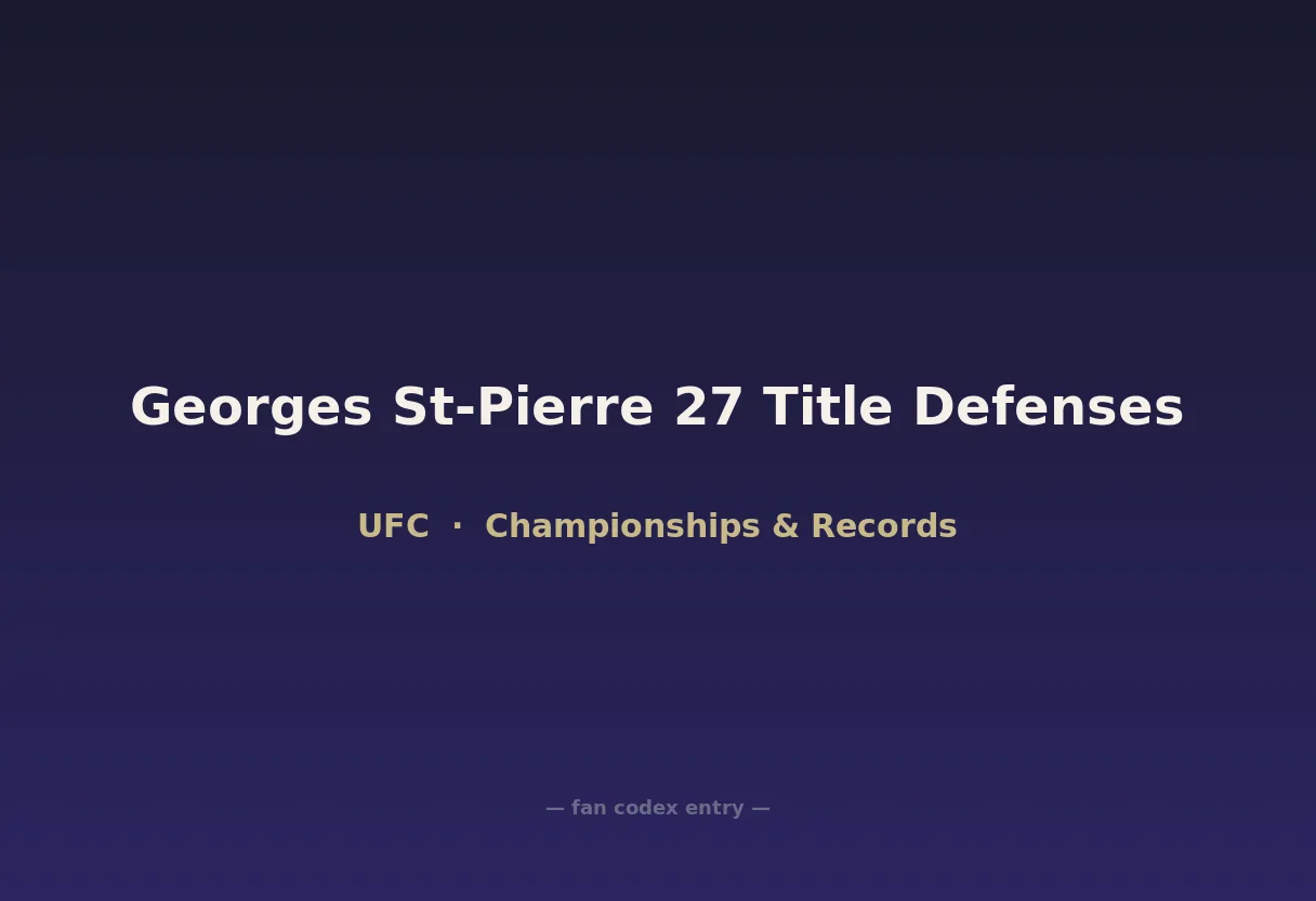 Georges St-Pierre 27 Title Defenses