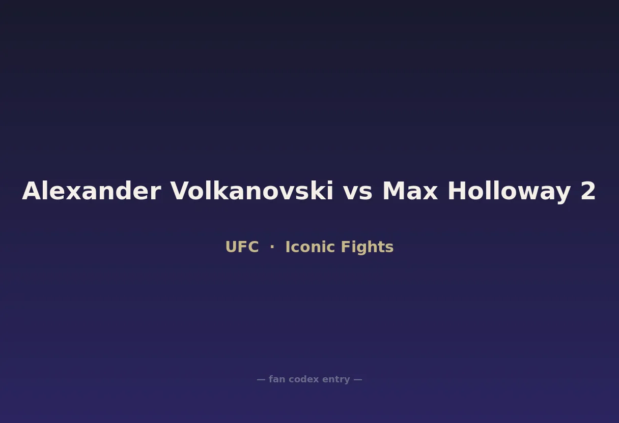 Alexander Volkanovski vs Max Holloway 2
