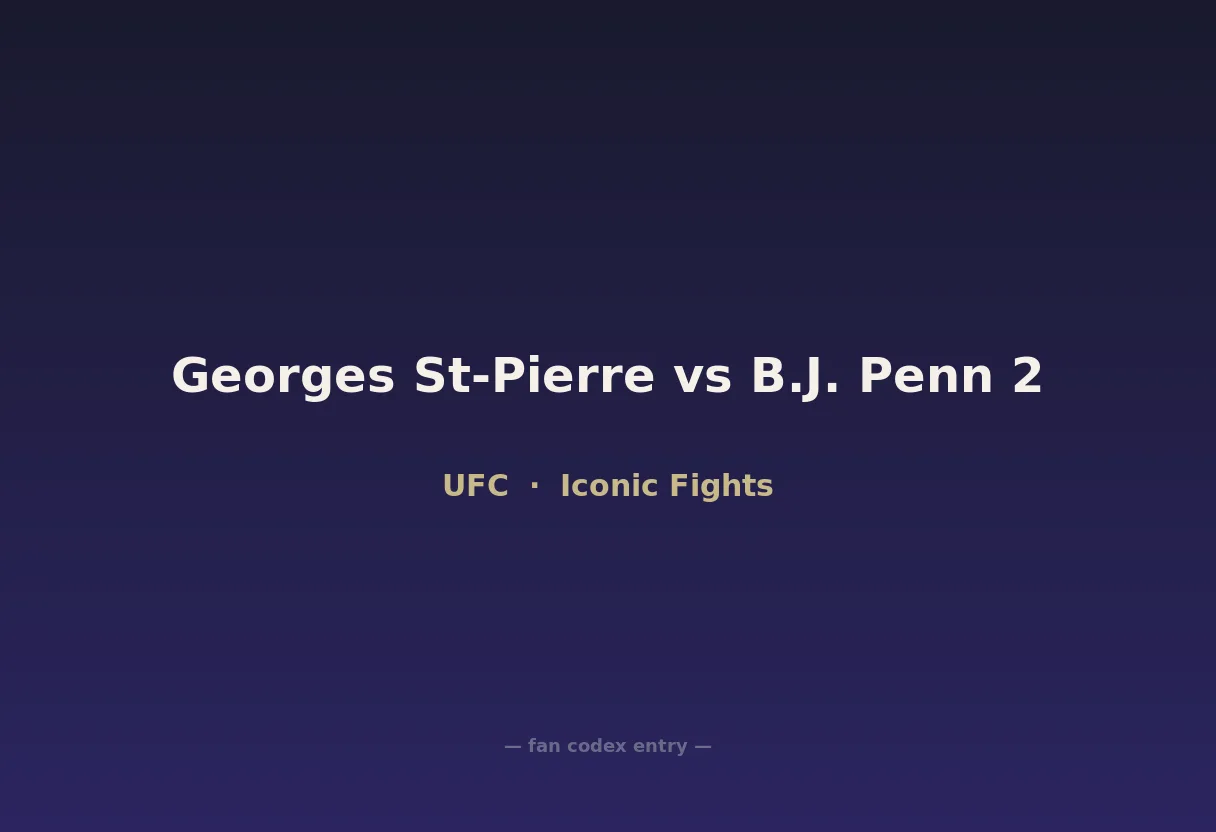 Georges St-Pierre vs B.J. Penn 2