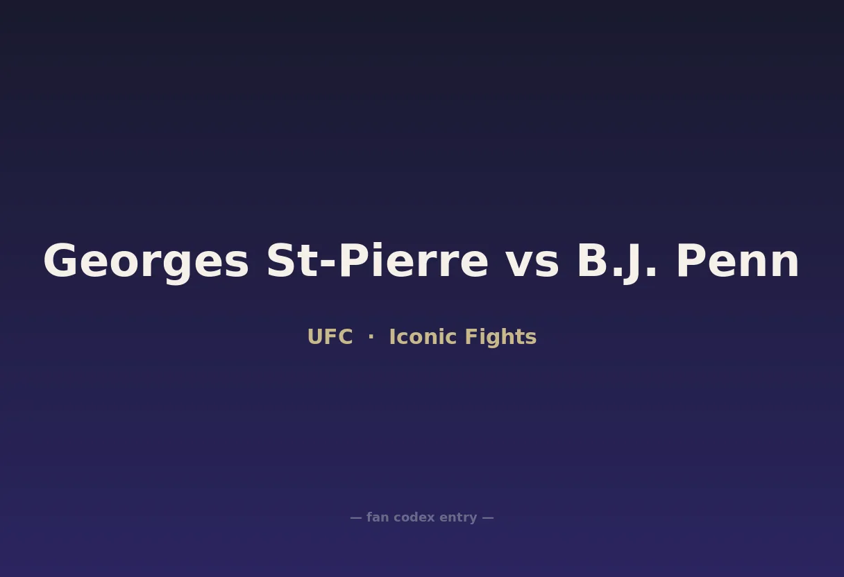 Georges St-Pierre vs B.J. Penn