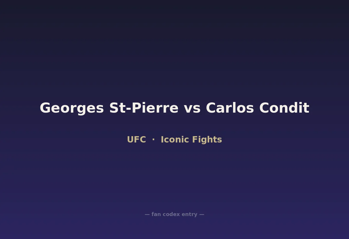 Georges St-Pierre vs Carlos Condit
