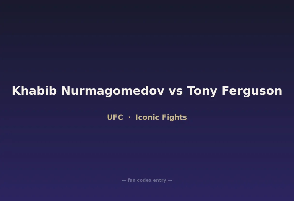 Khabib Nurmagomedov vs Tony Ferguson