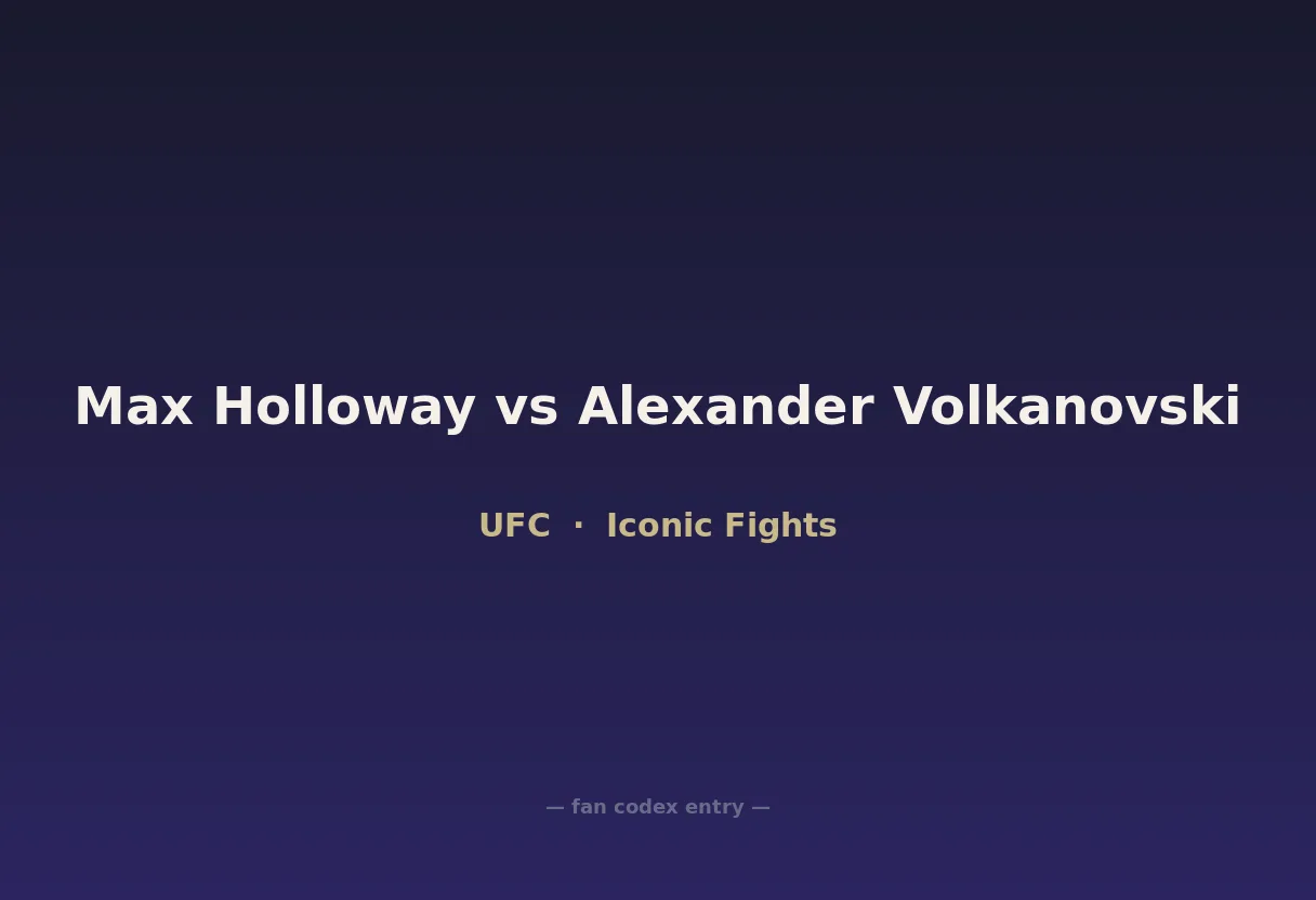 Max Holloway vs Alexander Volkanovski