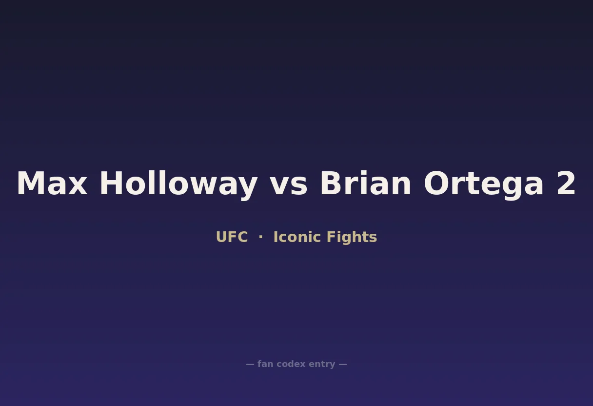 Max Holloway vs Brian Ortega 2