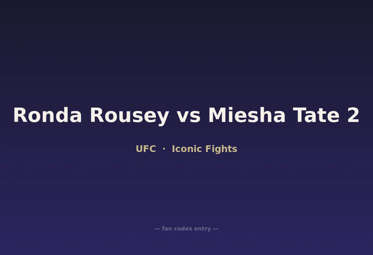 Ronda Rousey vs Miesha Tate 2