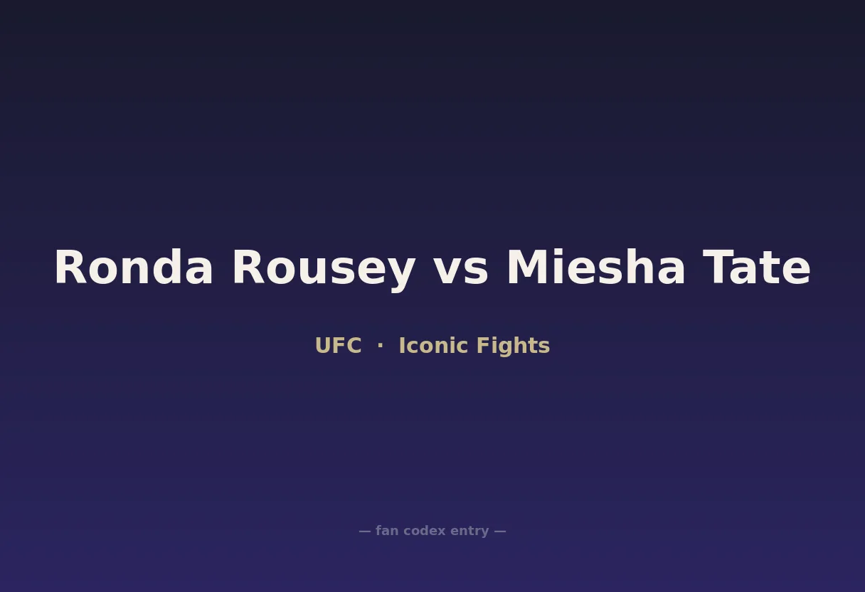 Ronda Rousey vs Miesha Tate